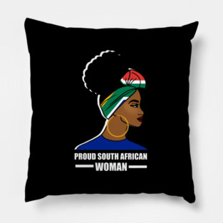 Proud South African Woman, South Africa Flag Pillow