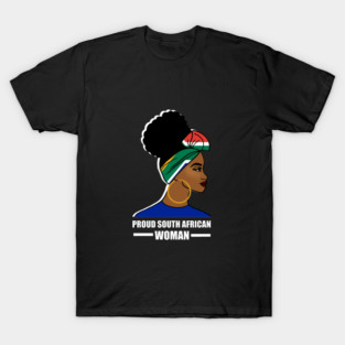Proud South African Woman, South Africa Flag T-Shirt