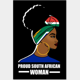 Proud South African Woman, South Africa Flag Posters and Art