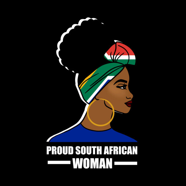 Proud South African Woman, South Africa Flag by logiamerch