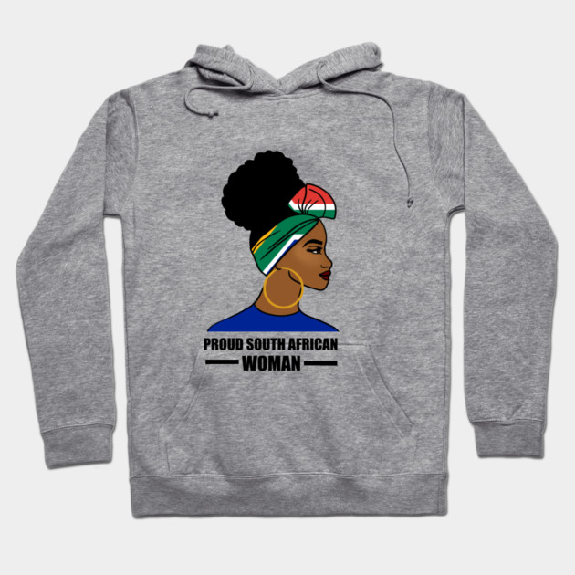 Proud South African Woman, South Africa Flag Hoodie by logiamerch