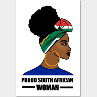 Proud South African Woman, South Africa Flag Posters and Art