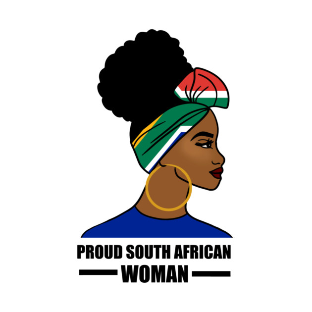 Proud South African Woman, South Africa Flag by logiamerch