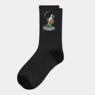 Proud Nigerian Woman, Nigeria Flag African Socks