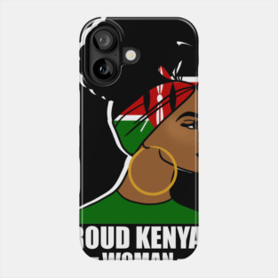 Proud Kenyan Woman, Kenya Flag, Afro African Phone Case