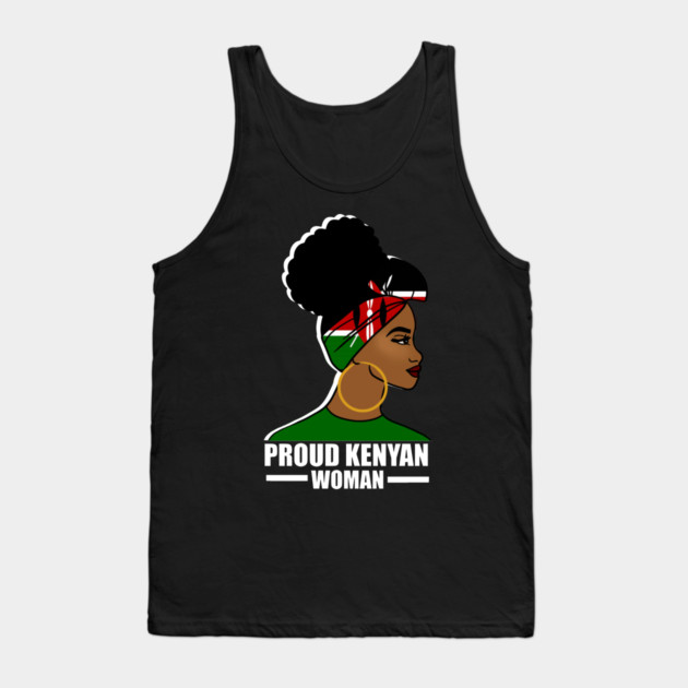 Proud Kenyan Woman, Kenya Flag, Afro African Tank Top by logiamerch