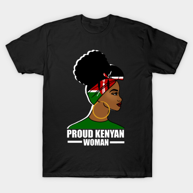 Proud Kenyan Woman, Kenya Flag, Afro African T-Shirt by logiamerch