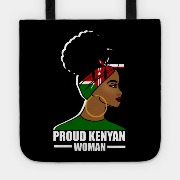 Proud Kenyan Woman, Kenya Flag, Afro African Tote by logiamerch