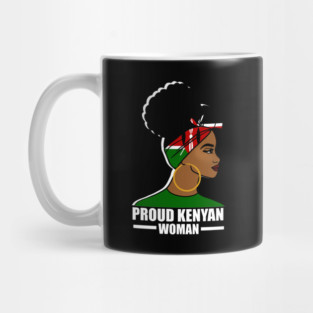Proud Kenyan Woman, Kenya Flag, Afro African Mug