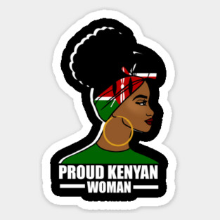 Proud Kenyan Woman, Kenya Flag, Afro African Magnet