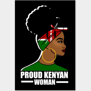 Proud Kenyan Woman, Kenya Flag, Afro African Posters and Art