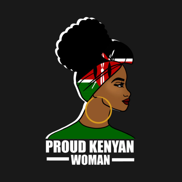 Proud Kenyan Woman, Kenya Flag, Afro African by logiamerch