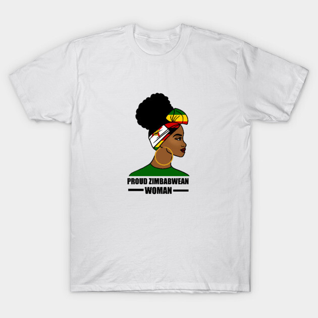 Proud Zimbabwean Woman, Zimbabwe Flag African T-Shirt by logiamerch