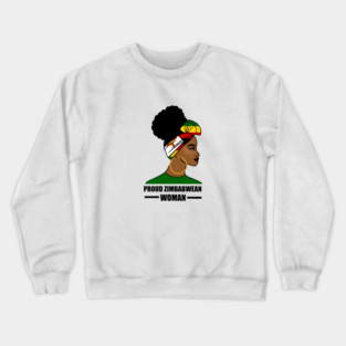 Proud Zimbabwean Woman, Zimbabwe Flag African Crewneck Sweatshirt