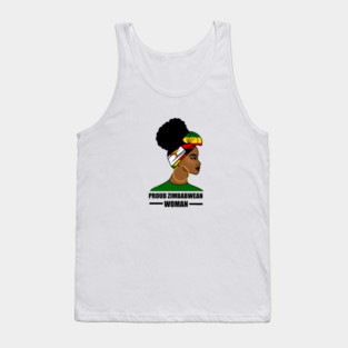 Proud Zimbabwean Woman, Zimbabwe Flag African Tank Top