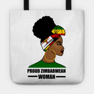 Proud Zimbabwean Woman, Zimbabwe Flag African Tote