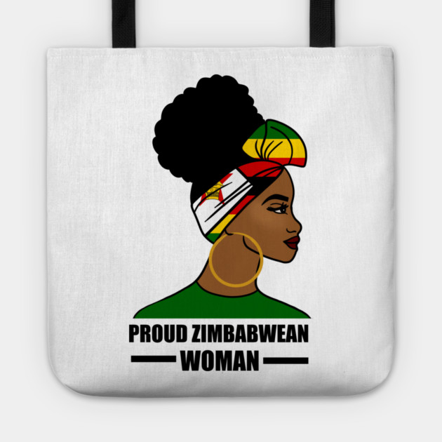 Proud Zimbabwean Woman, Zimbabwe Flag African Tote by logiamerch