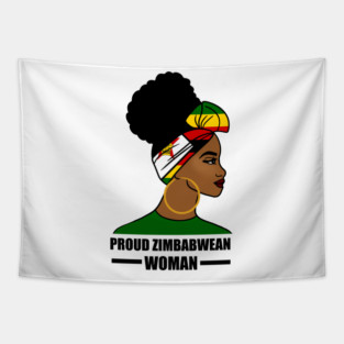 Proud Zimbabwean Woman, Zimbabwe Flag African Tapestry