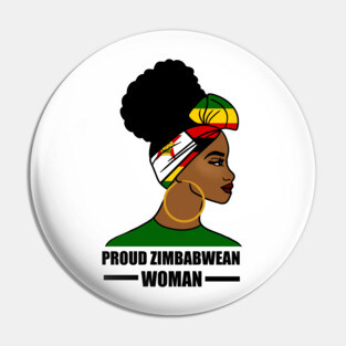 Proud Zimbabwean Woman, Zimbabwe Flag African Pin