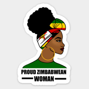 Proud Zimbabwean Woman, Zimbabwe Flag African Sticker