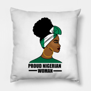 Proud Nigerian Woman, Nigeria Flag African Pillow