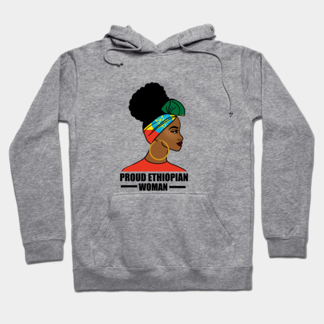 Proud Ethiopian Woman, Ethiopia Flag, Afro African Hoodie by logiamerch