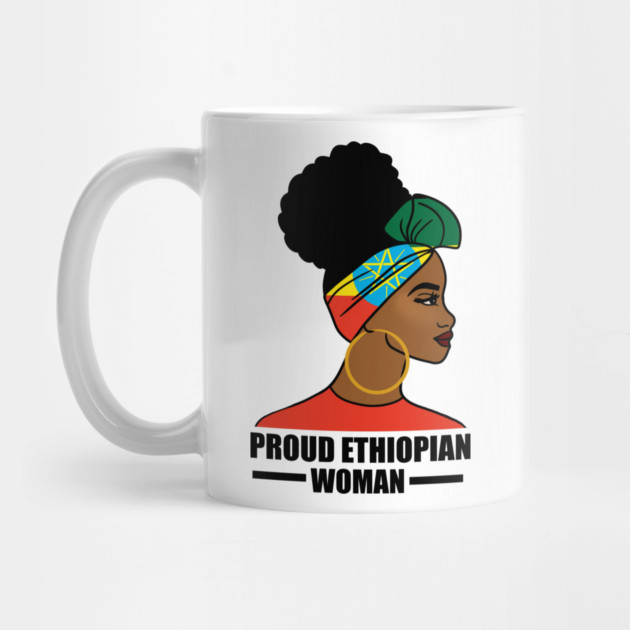 Proud Ethiopian Woman, Ethiopia Flag, Afro African by logiamerch
