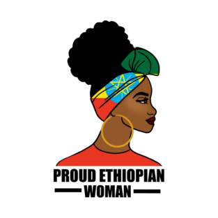 Proud Ethiopian Woman, Ethiopia Flag, Afro African T-Shirt