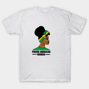 Proud Afro Jamaican Woman, Jamaica Flag T-Shirt