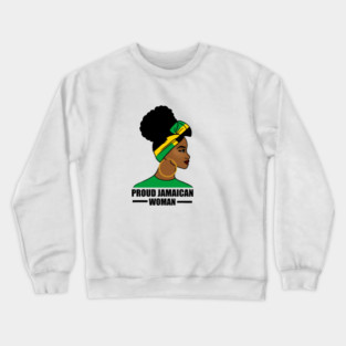 Proud Afro Jamaican Woman, Jamaica Flag Crewneck Sweatshirt
