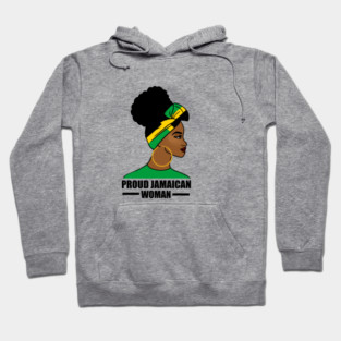 Proud Afro Jamaican Woman, Jamaica Flag Hoodie