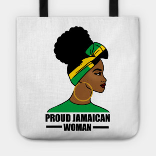 Proud Afro Jamaican Woman, Jamaica Flag Tote