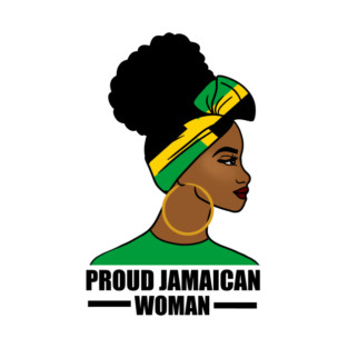 Proud Afro Jamaican Woman, Jamaica Flag T-Shirt
