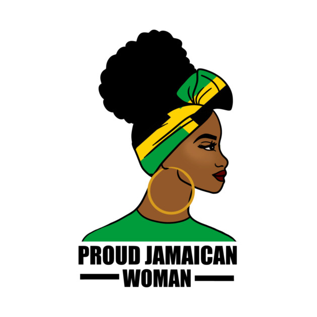 Proud Afro Jamaican Woman, Jamaica Flag by logiamerch