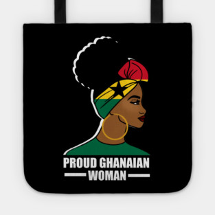 Proud Ghanaian Woman, Ghana Flag, African Tote