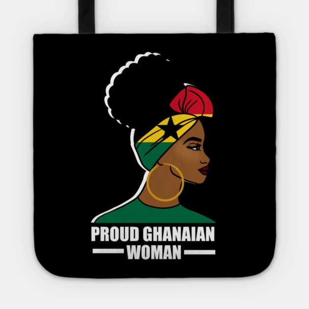 Proud Ghanaian Woman, Ghana Flag, African Tote by logiamerch