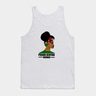 Proud Kenyan Woman, Kenya Flag, Afro African Tank Top
