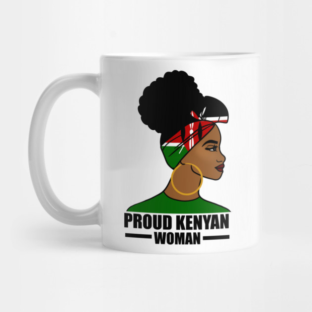 Proud Kenyan Woman, Kenya Flag, Afro African by logiamerch