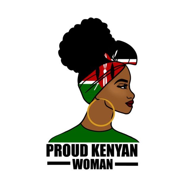 Proud Kenyan Woman, Kenya Flag, Afro African by logiamerch
