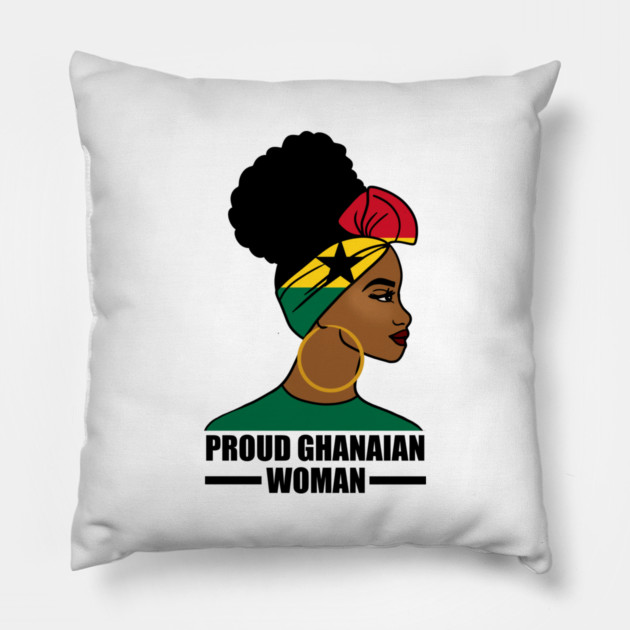 Proud Ghanaian Woman, Ghana Flag, African Pillow by logiamerch