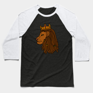 African Lion, Rasta, Dreadlocks, Lion with Crown Baseball T-Shirt
