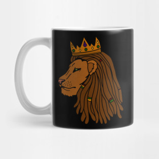 African Lion, Rasta, Dreadlocks, Lion with Crown Mug