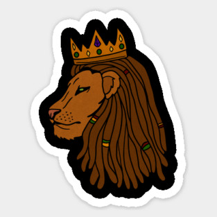 African Lion, Rasta, Dreadlocks, Lion with Crown Magnet