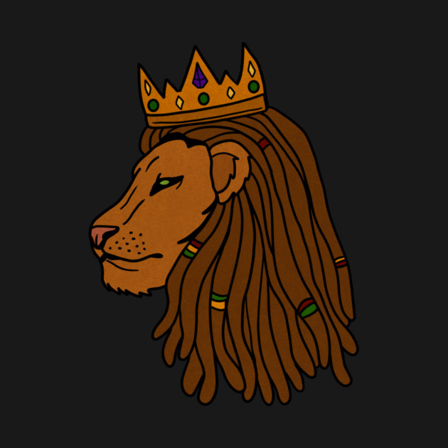 African Lion, Rasta, Dreadlocks, Lion with Crown by logiamerch