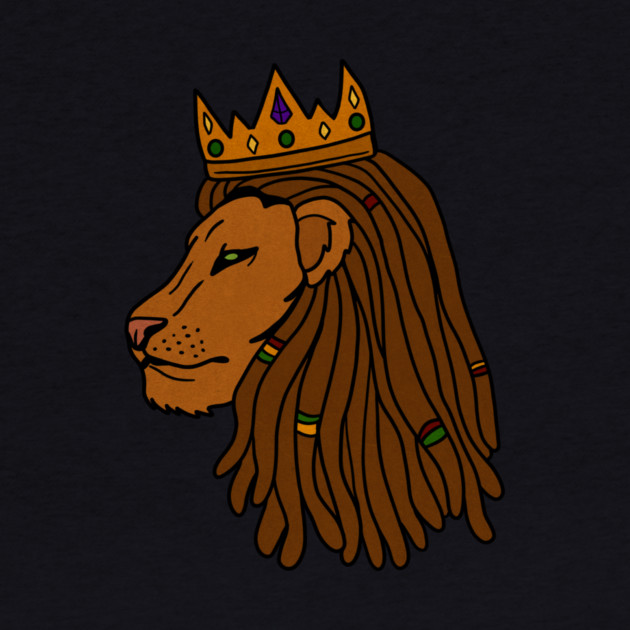 African Lion, Rasta, Dreadlocks, Lion with Crown by logiamerch