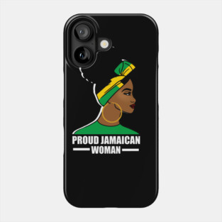 Proud Afro Jamaican Woman, Jamaica Flag Phone Case