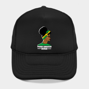 Proud Afro Jamaican Woman, Jamaica Flag Hat