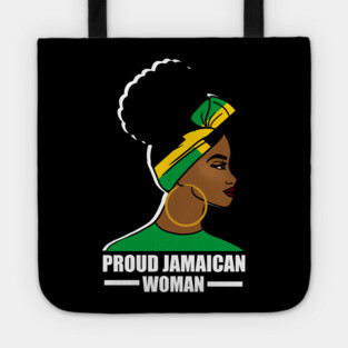 Proud Afro Jamaican Woman, Jamaica Flag Tote