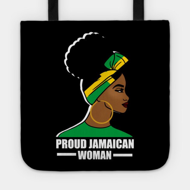 Proud Afro Jamaican Woman, Jamaica Flag Tote by logiamerch