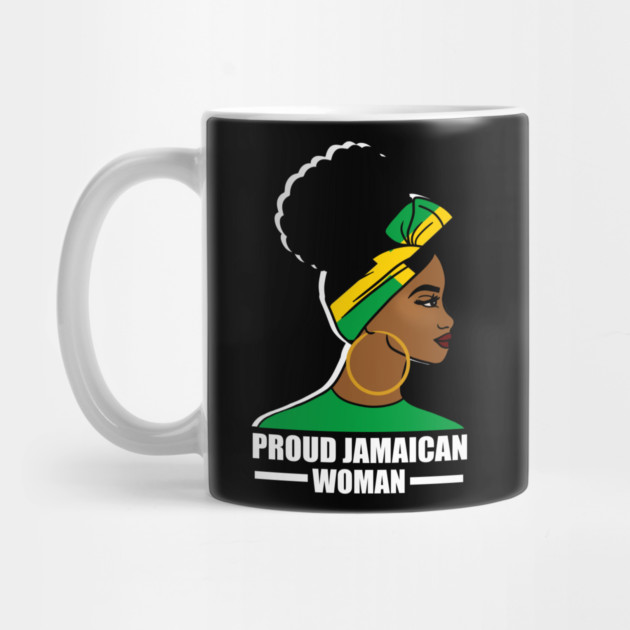 Proud Afro Jamaican Woman, Jamaica Flag by logiamerch